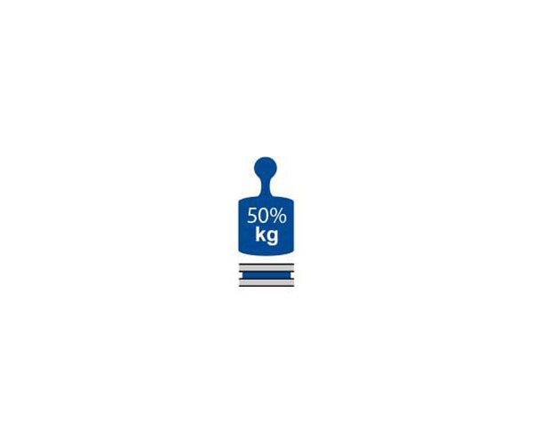 Horizontal load reduced to 50% of vertical load